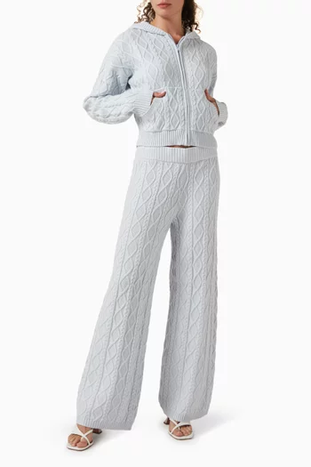 Snow Bunny Cableknit Shrunken Hoodie