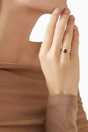 Noor Garnet & Diamond Ring in 18kt Rose-gold