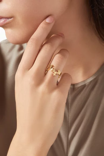 خاتم بتصميم هندسي ذهب عيار 18