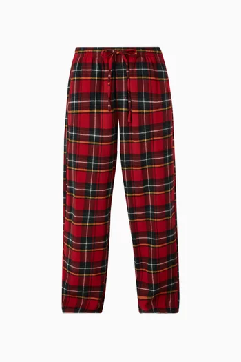 بنطال بيجاما بنقشة مربعات قطن