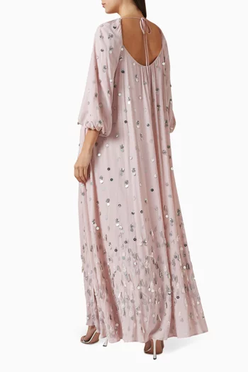 Frida Embelished Dress & Cape Set in Crepe