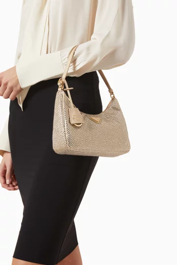 Mini Re-Edition 2005 Crystal-studded Bag in Satin