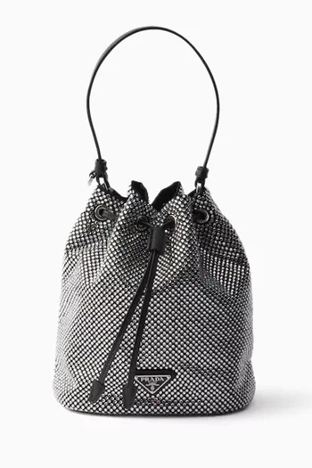 Mini Crystal-studded Bag in Satin