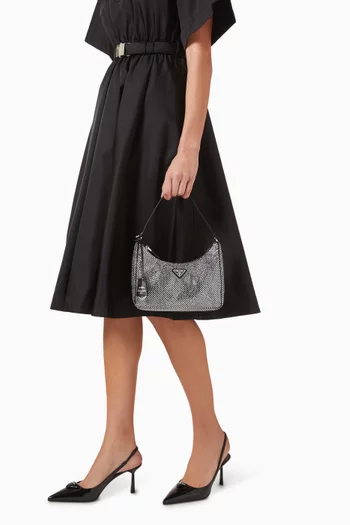 Re-Edition 2005 Mini Crystal-studded Bag in Satin