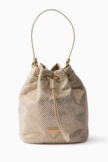 Mini Crystal-studded Bag in Satin