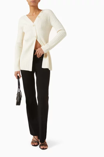 V-back Cardigan in Merino Wool