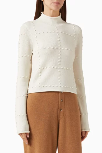 بلوزة بوبكورن مزيج كشمير