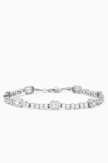Crystal Tennis Bracelet in Sterling Silver
