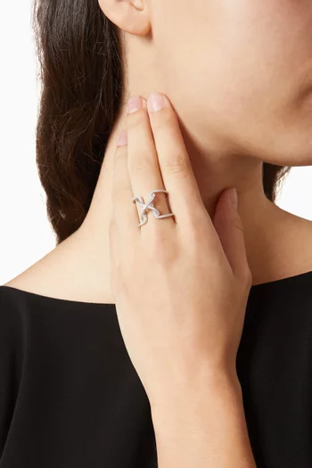 Knot Crystal Ring in Sterling Silver