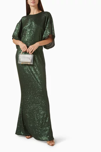 Reverse Obie Sequin-embellished Gown