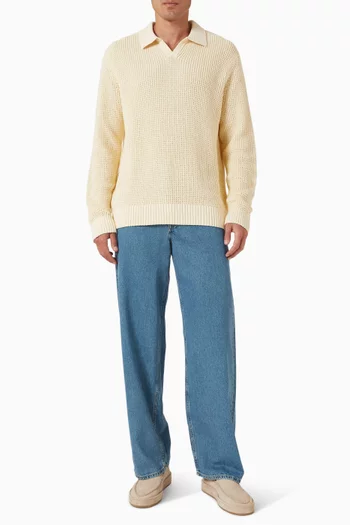 Light Wash Wide-leg Jeans in Denim