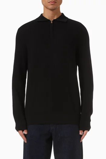 Half Zip Polo Sweater in Cotton