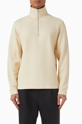 Zipped Sweatshirt in Cotton-blend