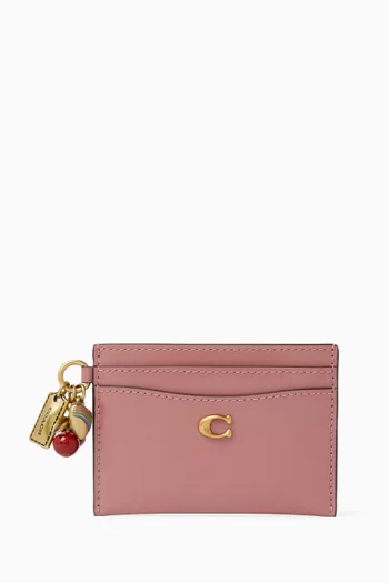 Essential Charms Card Case in Spazzolato Leather