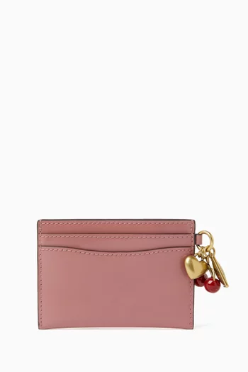 Essential Charms Card Case in Spazzolato Leather