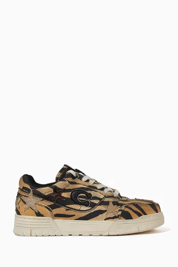 Soho Star Sneakers in Tiger-print Leather