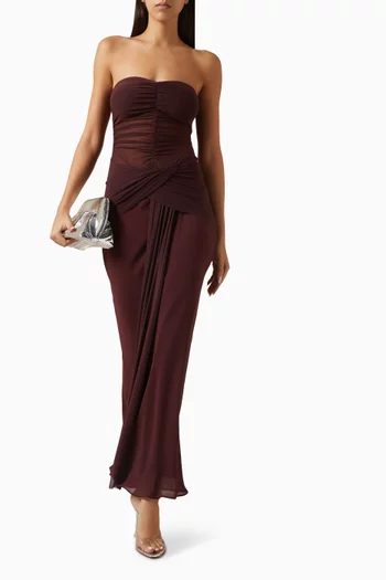 فستان نيومي بلا حمالات قماش شبكي