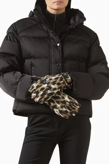 Glacier-print Ski Gloves