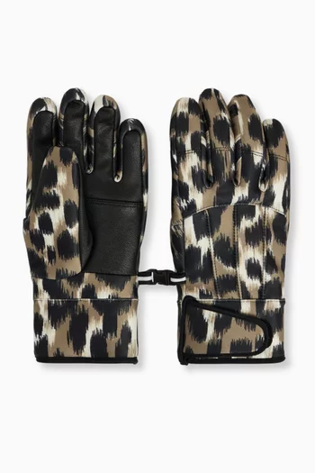 Glacier-print Ski Gloves