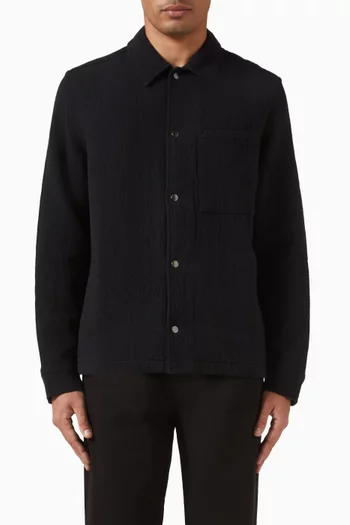 قميص بنمط جاكيت رومر قطن مجعد