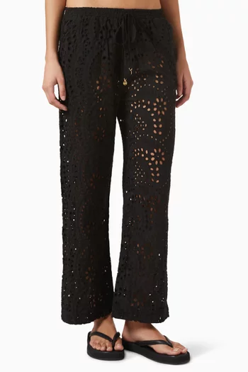 بنطال أوفا بتطريزات إنجليزية قطن