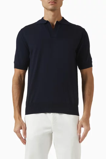 Buttonless Polo Shirt in Egyptian Cotton