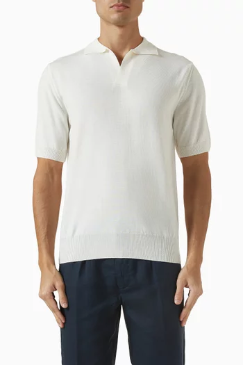 Buttonless Polo Shirt in Egyptian Cotton