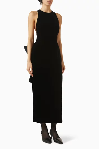 فستان بعقدة مخمل