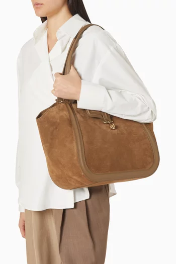 Tote Bag in Suede & Smooth Leather