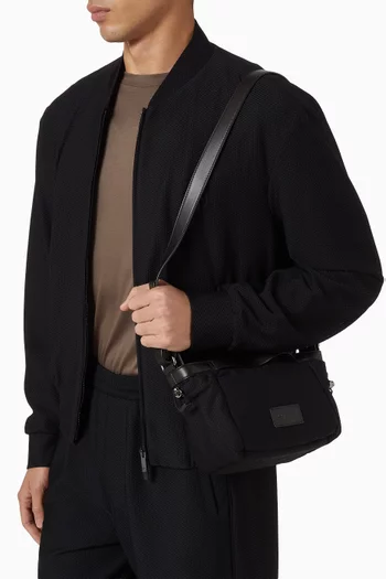 حقيبة كروس قماش شبكي وجلد