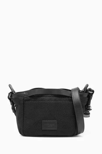 حقيبة كروس قماش شبكي وجلد