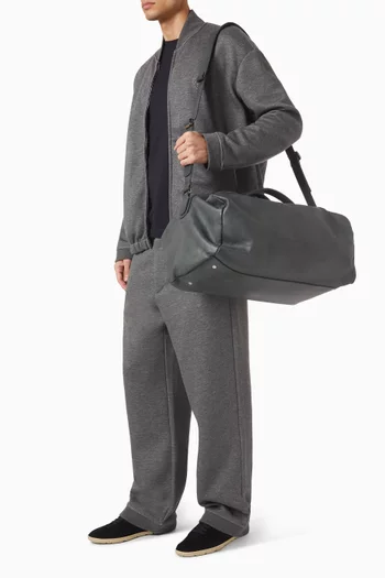 Vintage-effect Duffel Bag in Pebbled Nappa Leather