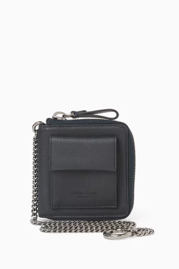 Zip Wallet Pocket Chain in Leather