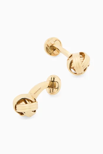 Knot Cufflinks in Gold-tone Silver