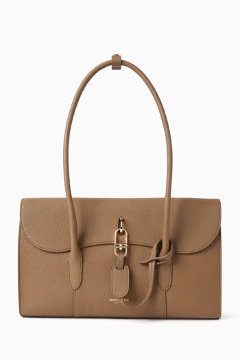 حقيبة كتف مستطيلة جلد