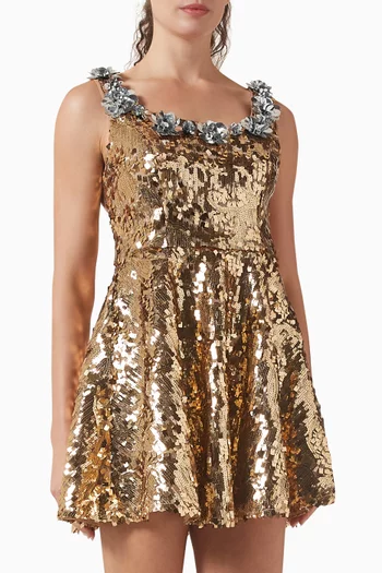 Noelle Sequinned Mini Dress