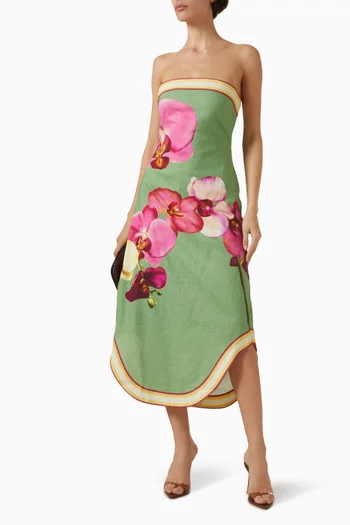 Maeve Printed Dress in Cotton-linen