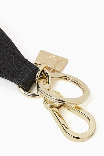 Logo Key Ring in Leather