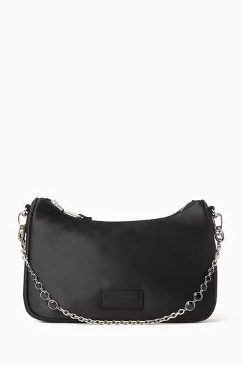 Logo Shoulder Bag in Satin