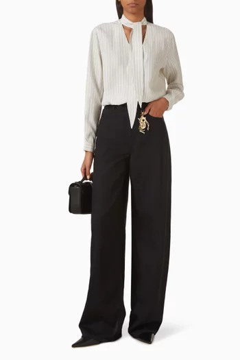 Pinstripe Shirt in Viscose-blend