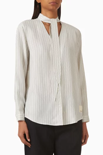 Pinstripe Shirt in Viscose-blend