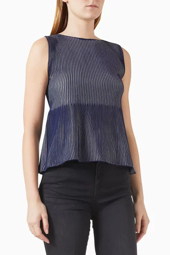 Ribbed Flared Top in Knit