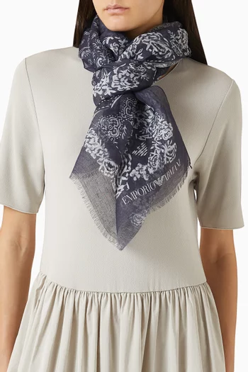 Paisley Print Scarf in Silk-blend