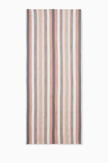 Logo Jacquard Stripe Scarf