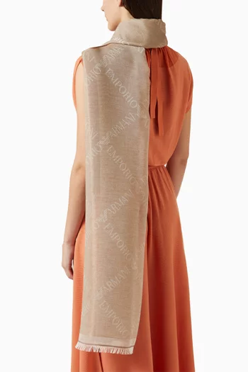 Criss-cross EA Logo Scarf in Cotton-blend