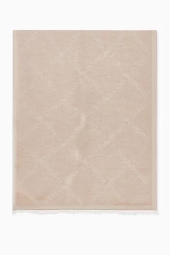 Criss-cross EA Logo Scarf in Cotton-blend