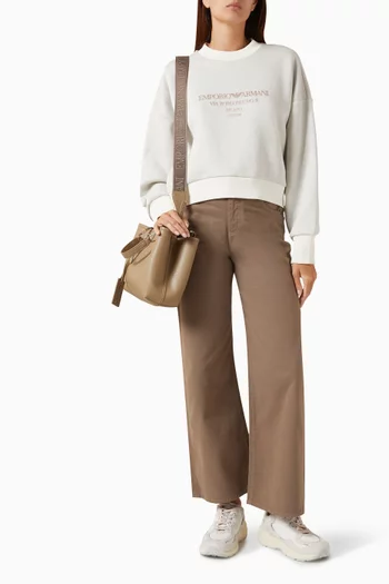 سويت شيرت مطرز بشعار الماركة صوف ولوركس