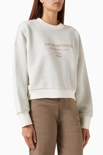 سويت شيرت مطرز بشعار الماركة صوف ولوركس