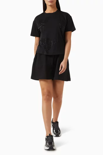 تي شيرت بشعار النسر مطرز بالكريستال جيرسيه