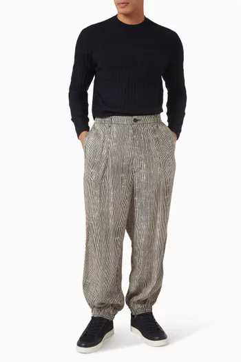 Geometric Print Pants in Viscose-blend